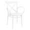 Luxury Commercial Living 34.25" White Stackable Outdoor Patio XL Arm Chair